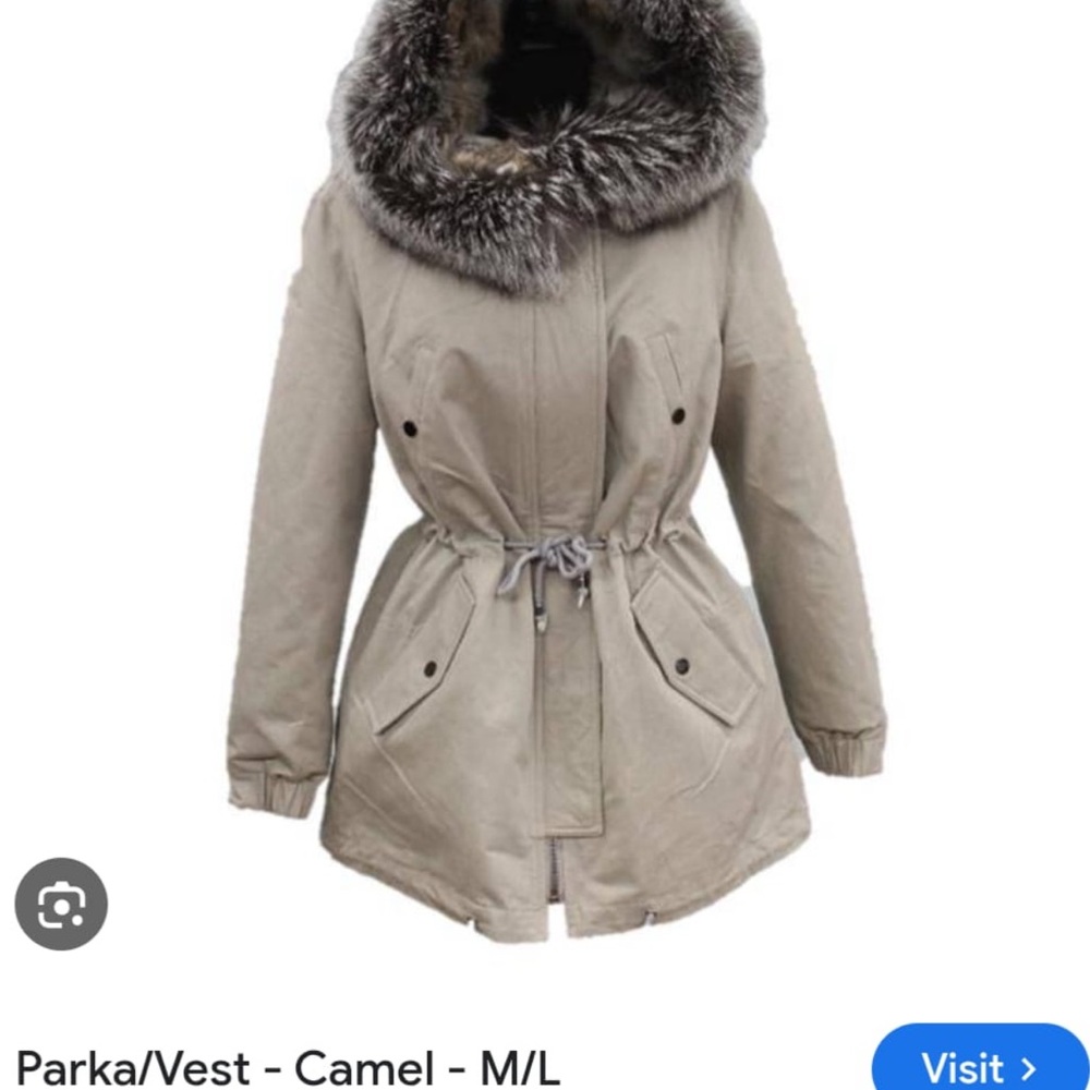 Women's Fur-Trimmed Parka - Camel